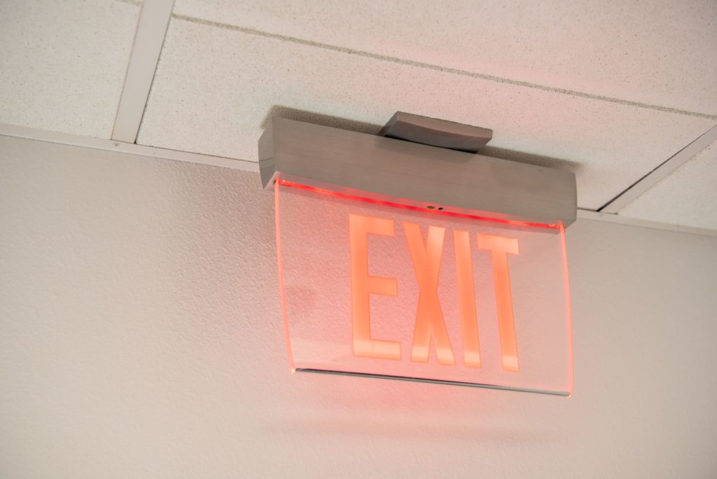 red exit sign
