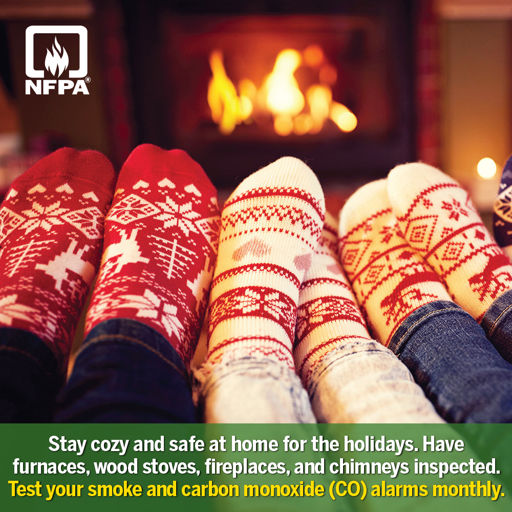 NFPA fire safety reminder for fireplaces